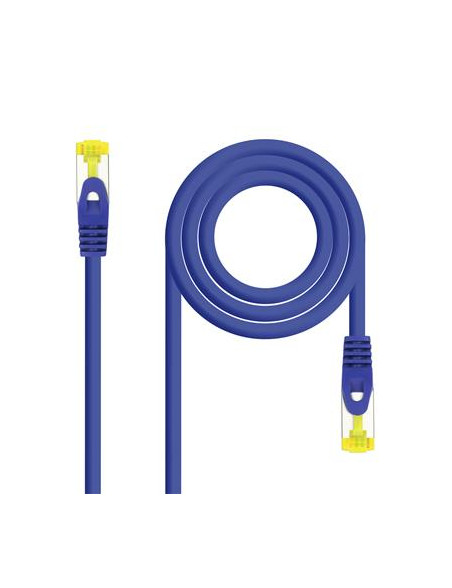 CABLE RED LATIGUILLO RJ45 CAT.6A LSZH SFTP AWG26· 0.30M AZUL NANOCABLE