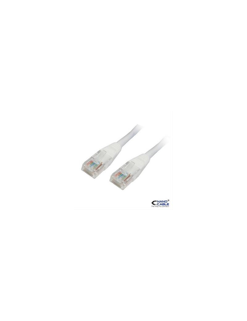 CABLE RED LATIGUILLO RJ45 CAT.6 UTP AWG24·1M BLANCO NANOCABLE
