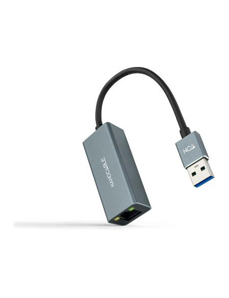CONVERSOR USB 3.0 A ETHERNET GIGABIT 10/100/1000MBPS 0.15M NANOCABLE ALUMINIO GRIS