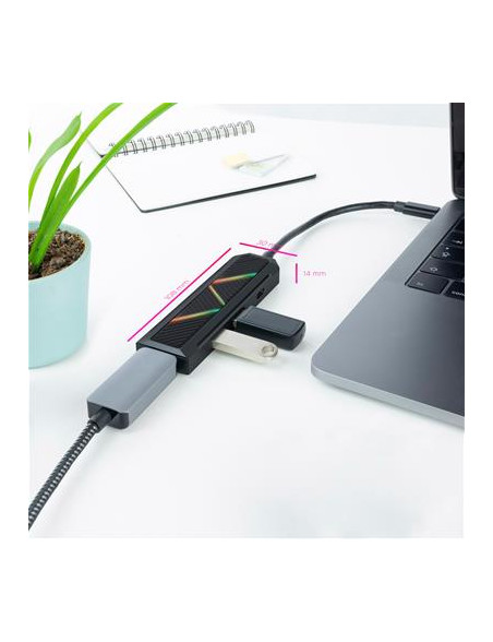 HUB USB-C CONVERSOR USB-C A 2XUSB-A· USB-C PD· HDMI NANOCABLE