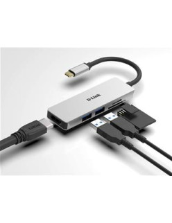HUB D-LINK USB-C 5EN1 CON HDMI  2xUSB3.0  LECTOR DE TARJETAS