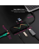 HUB USB-C CONVERSOR USB-C A 3XUSB-A· USB-C PD· HDMI· RJ45· TF· SD AUDIO NANOCABLE