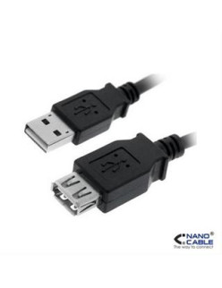 CABLE USB 2.0 PROLONGACION A/M-A/H 1.8M NEGRO NANOCABLE