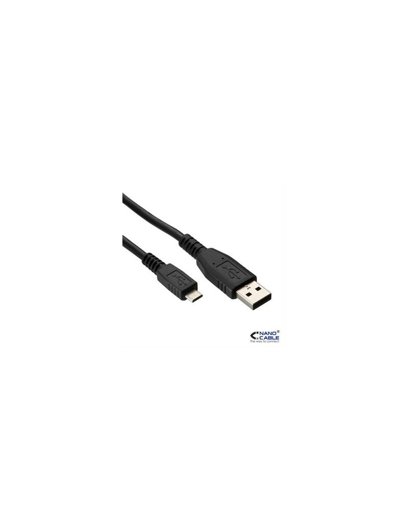 CABLE USB 2.0 A/M-MICRO USB B/M 0.8M NEGRO NANOCABLE