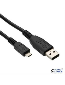 CABLE USB 2.0 A/M-MICRO USB B/M 0.8M NEGRO NANOCABLE